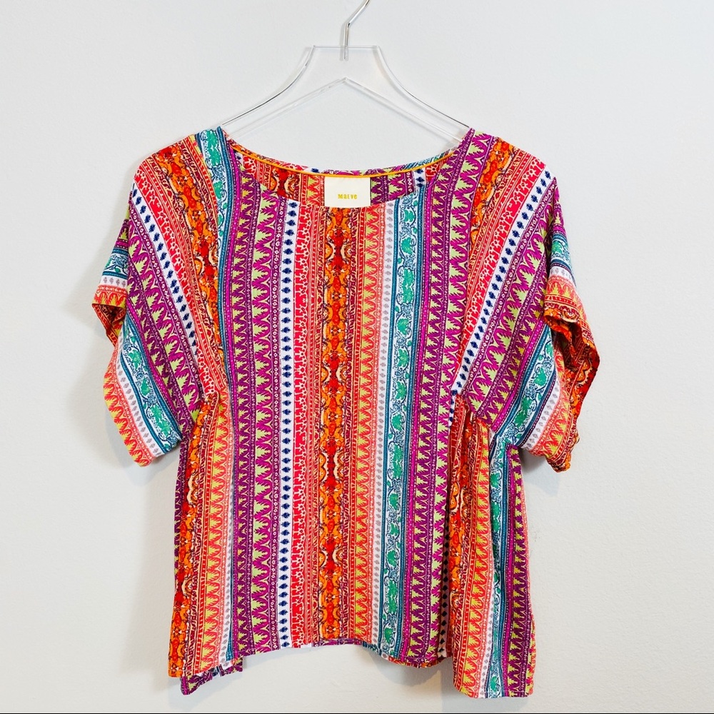 ANTHROPOLOGIE | Maeve Boho Printed Short Sleeve S